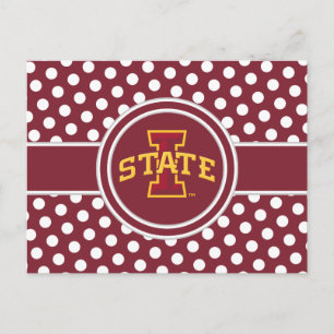 Iowa State University ISU Polka Dot Pattern Postcard