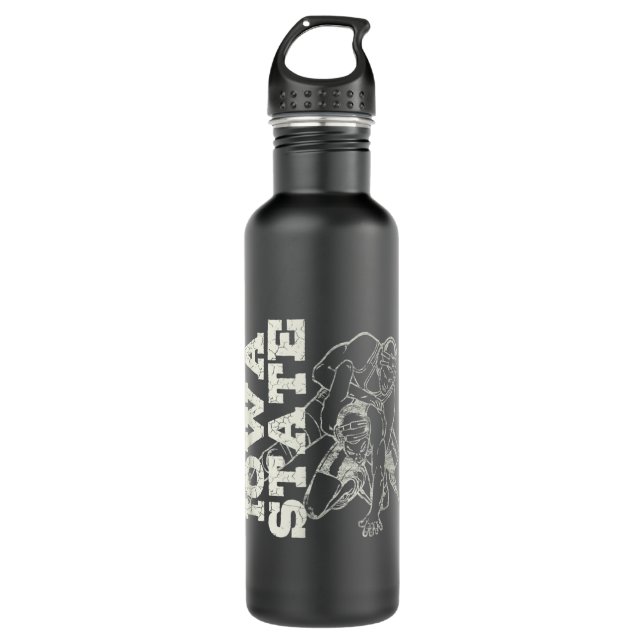 Iowa State Wrestler Wrestling  Stainless Steel Water Bottle (Front)