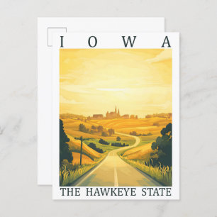 Iowa the Hawkeye State USA Travel Place Postcard