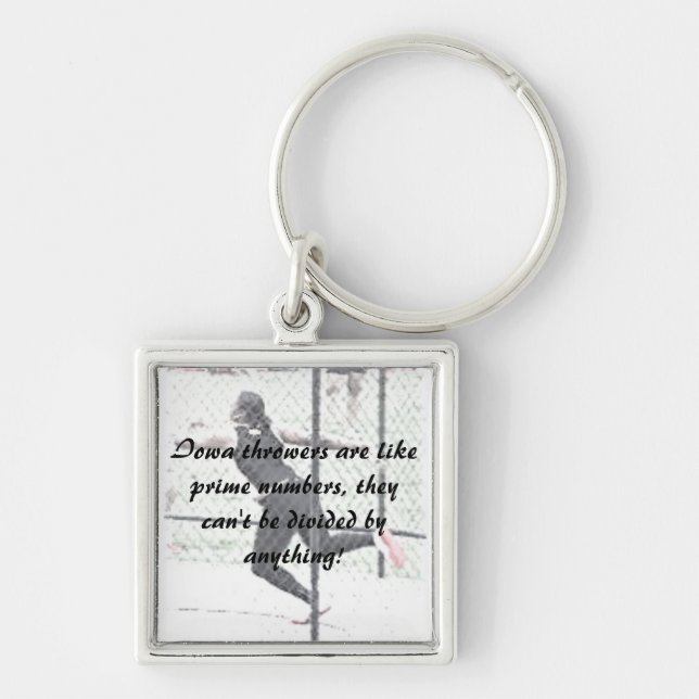 Iowa thrower's words of wisdom keychain (Front)