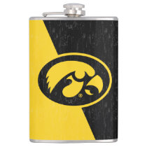 Iowa Tigerhawk Distressed Flask Iowa Tigerhawk Distressed Flask