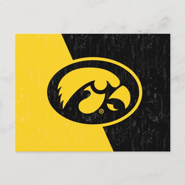 Iowa Tigerhawk Distressed Invitation Postcard (Front)
