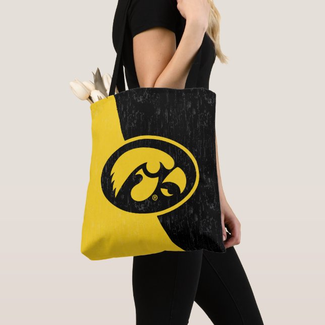 Iowa Tigerhawk Distressed Tote Bag (Close Up)