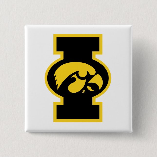 Iowa Tigerhawk | Logotype Button (Front)