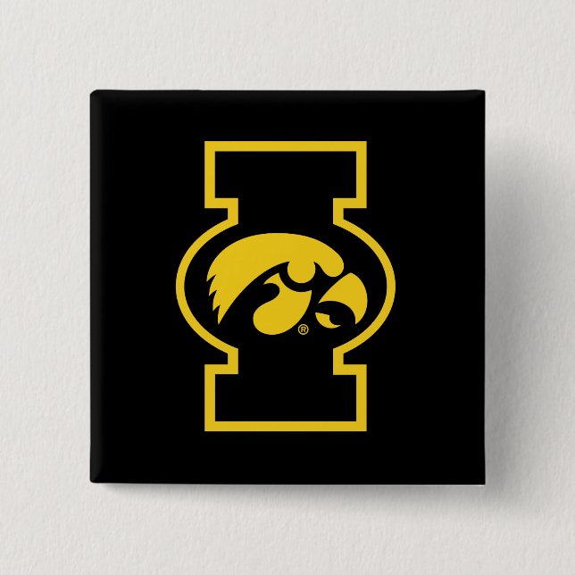 Iowa Tigerhawk | Logotype Button (Front)