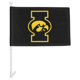 Iowa Tigerhawk Logotype Car Flag