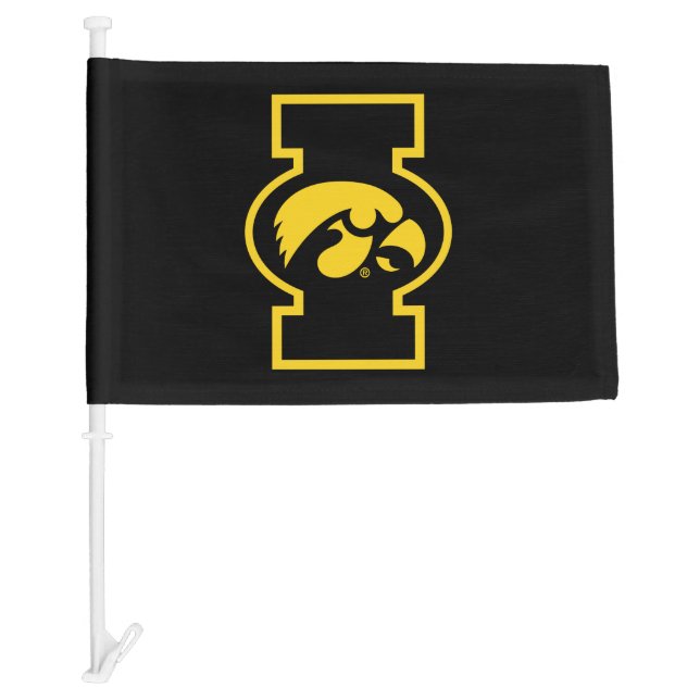 Iowa Tigerhawk | Logotype Car Flag (Front)