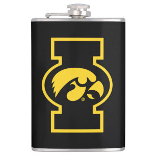 Iowa Tigerhawk   Logotype Flask