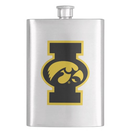 Iowa Tigerhawk  Logotype Flask