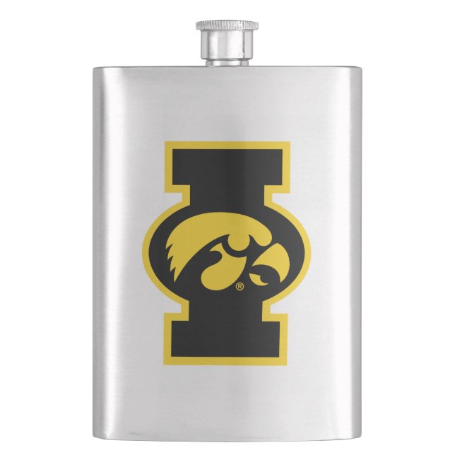 Iowa Tigerhawk | Logotype Flask (Front)