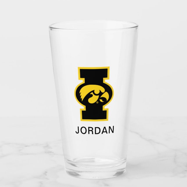 Iowa Tigerhawk | Logotype Glass (Front)