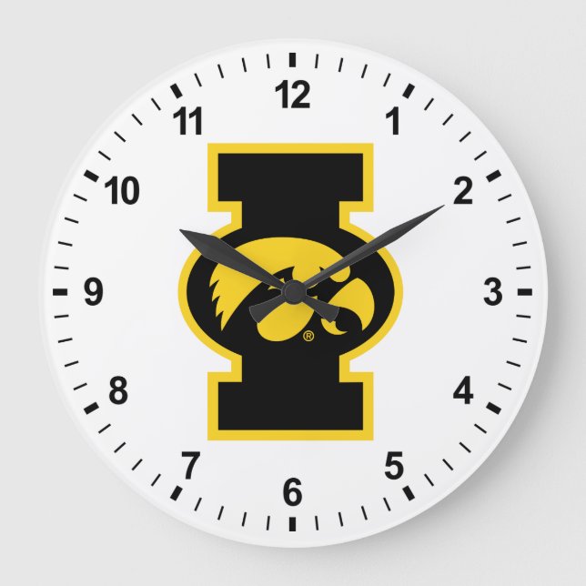 Iowa Tigerhawk | Logotype Large Clock (Front)