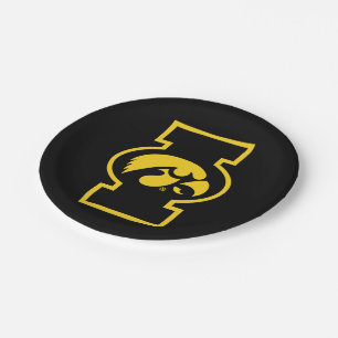 Iowa Tigerhawk Logotype Paper Plates
