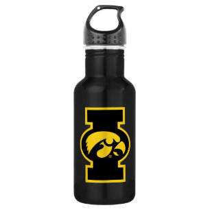 Iowa Tigerhawk Logotype Stainless Steel Water Bottle