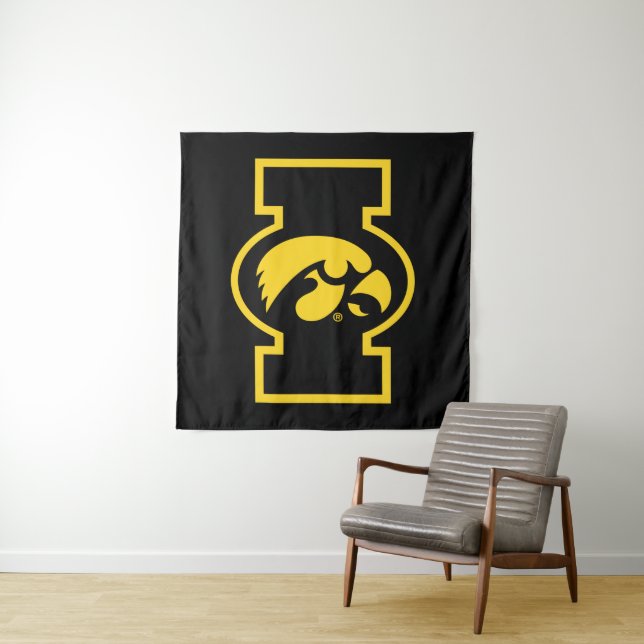 Iowa Tigerhawk | Logotype Tapestry (In Situ)
