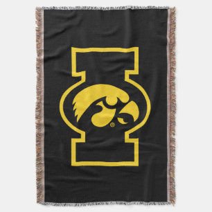 Iowa Tigerhawk Logotype Throw Blanket
