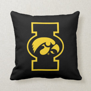Iowa Tigerhawk Logotype Throw Pillow
