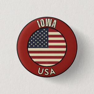 Iowa United States of America Button