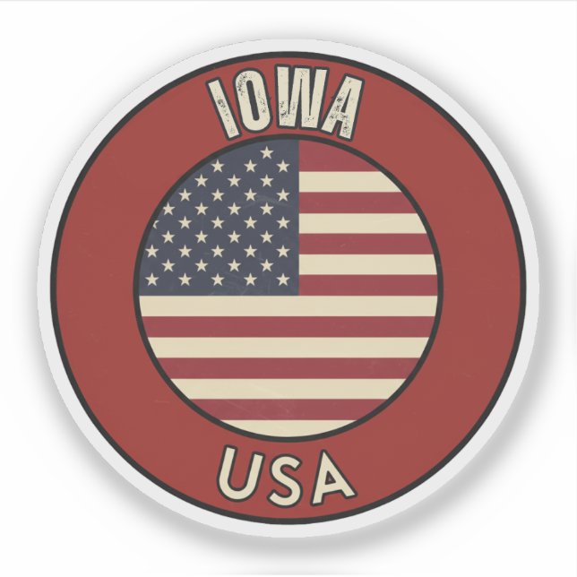Iowa United States of America Sticker (Front)