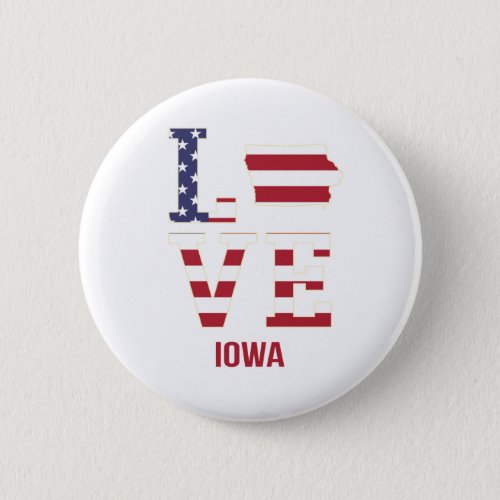 Iowa USA State Love Button