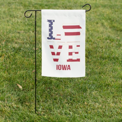 Iowa USA State Love Garden Flag
