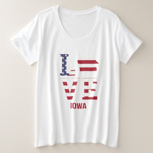 Iowa USA State Love Plus Size T_Shirt