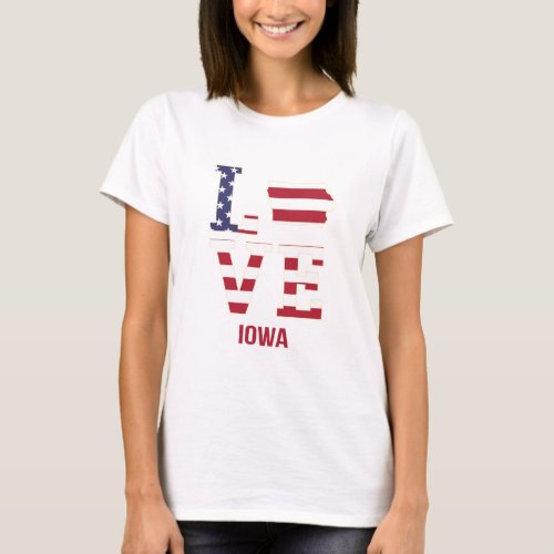 Iowa USA State Love T_Shirt