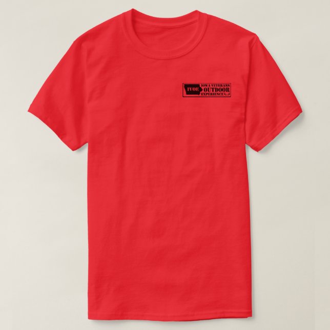 Iowa Veterans Outdoor Experience RED t-shirt (Design Front)