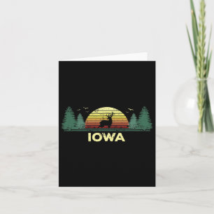 Iowa Vintage Deer Hunting Sunset Souvenir  Card