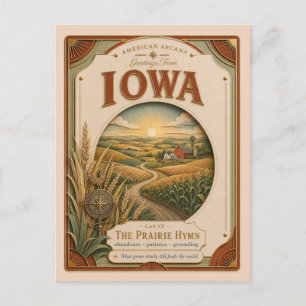 Iowa Vintage Paper Cut American Arcana Postcard