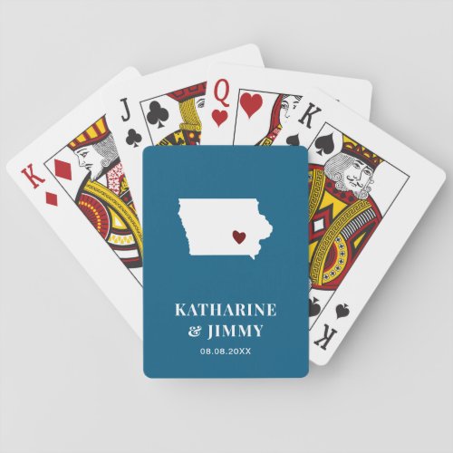 Iowa Wedding Favor Deck of Cards State Map Playing Cards