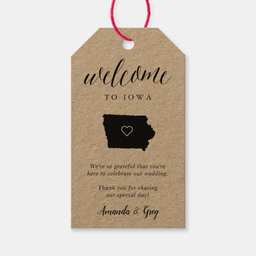 Iowa Wedding Welcome Gift Tags