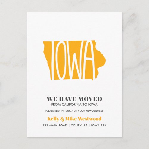 IOWA Weve moved New address New Home    Postcard