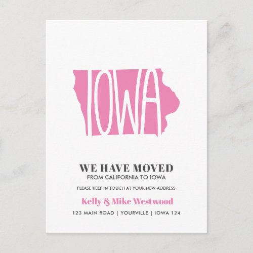 IOWA Weve moved New address New Home Postcard