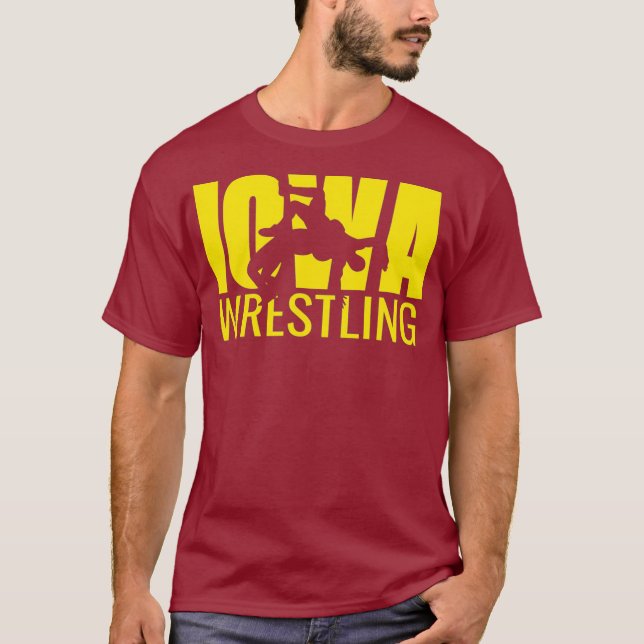 Iowa Wrestling Freestyle Wrestler Gift The State T-Shirt (Front)