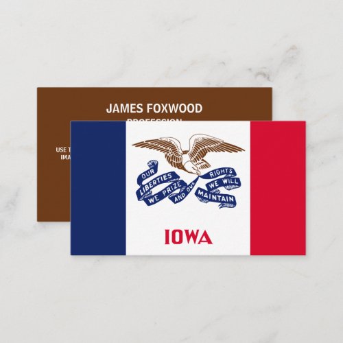 Iowan Flag Flag of Iowa Business Card