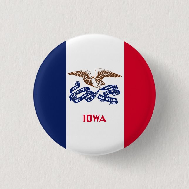 Iowan Flag, Flag of Iowa Button (Front)