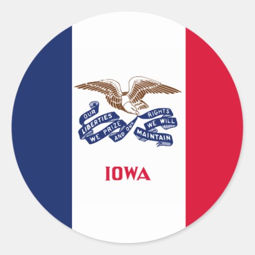 Iowan Flag Flag of Iowa Classic Round Sticker