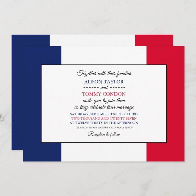 Iowan Flag, Flag of Iowa Wedding Invitation (Front/Back)