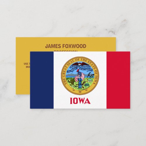 Iowan Flag  Seal Flag of Iowa Business Card