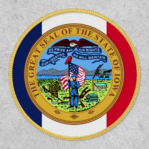 Iowan Flag  Seal Flag of Iowa Patch