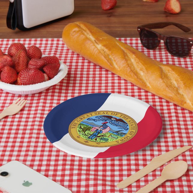Iowan Seal, Iowa Paper Plates (Picnic)