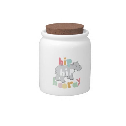 ip Hip Hooray Gray Hippo Drawing Cute Animal Art Candy Jar