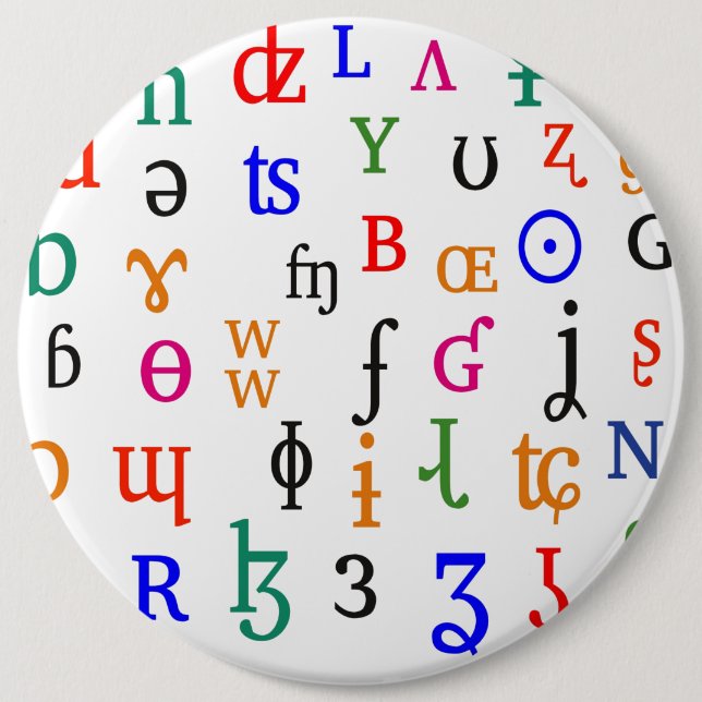 IPA characters Pinback Button (Front)