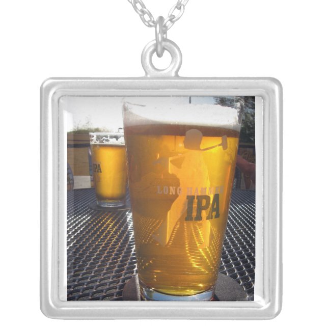 IPA love Silver Plated Necklace (Front)