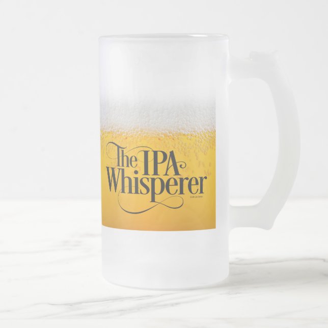IPA Whisperer Frosted Glass Beer Mug (Right)