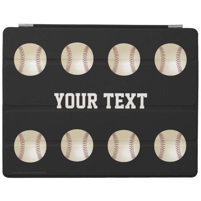 iPad 2, iPad3, iPad 4 Cover, Black with Baseballs Smart Cover (Horizontal)