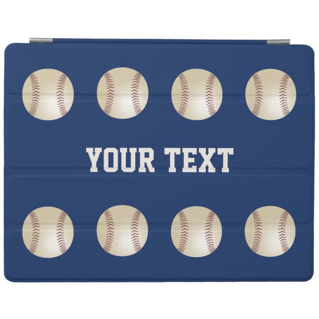 iPad 2, iPad3, iPad 4 Cover, Blue with Baseballs Smart Cover (Horizontal)