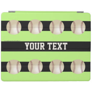 iPad 2, iPad3, iPad 4 Cover, Green with Baseballs Smart Cover