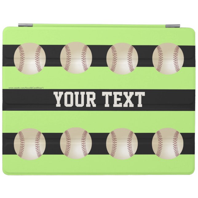 iPad 2, iPad3, iPad 4 Cover, Green with Baseballs Smart Cover (Horizontal)